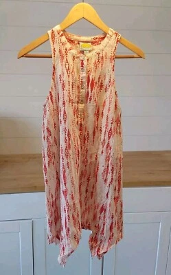 NWT C&C California 100% linen striped multicolor dress lightweight beach Size L - Image 1 of 4