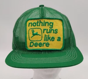 Vinrage John Deere K-Products Snapback Mesh Trucker Hat Cap w/ Patch Very Clean - Picture 1 of 8
