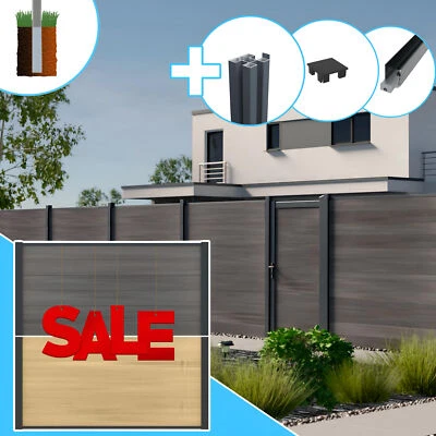 WPC Premium Qualität Sichtschutzzaun Set Lamellenzaun Gartenzaun Blickdicht Sale - Bild 1 von 4