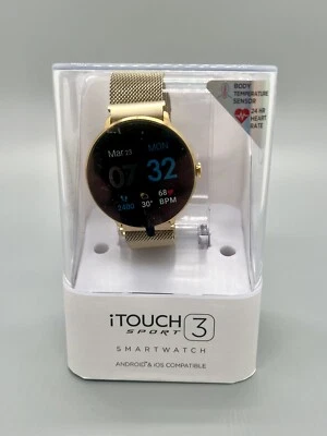 iTouch Air 3 Smartwatch Fitness Tracker: Rose Gold Case W Rose Gold Mesh Strap - Image 1 of 4