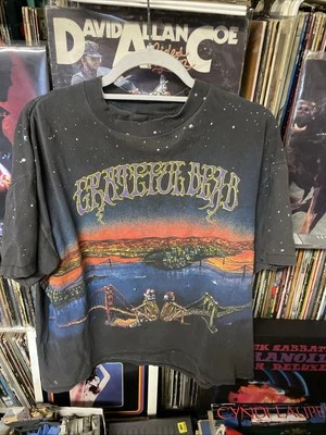 Vintage 1990 Grateful Dead San Francisco Bridge All Over Print Original Shirt Xl - Image 1 of 4