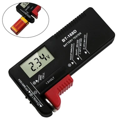 LEEKOOLUU BT-168D LCD Digital Batterietester für AA AAA 9V Knopfzellen Tester Schwarz