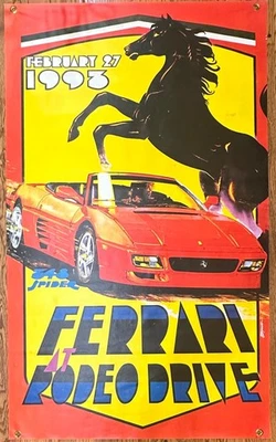 FERRARI F348 SPIDER DEBUT BANNER 1993 BEVERLY HILLS SINGLE SIDED VINYL - Image 1 of 3