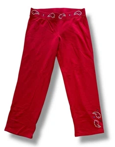 Vintage Victoria Secret Embellished Red Flare Pants Size Large - Picture 1 of 6