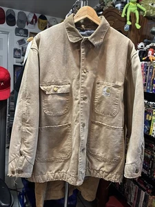 Vintage 70's Carhartt Blanket Lined Jacket/Coat Size 46 XL Vintage Distressed - Picture 1 of 14