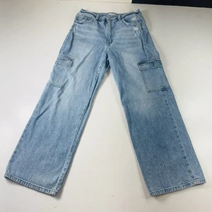 Flying Monkey Cargo Jeans Straight Leg Light Wash Damen Gr. 30 - Bild 1 von 6