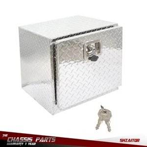 18"X17"X18" Silver Aluminum Diamond Plate Trailer Pickup Truck Tool Box+Lock+Key - Picture 1 of 14