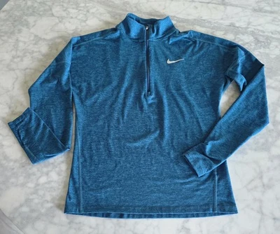 Pulôver de corrida Nike Dri-FIT Element meio zíper manga longa feminino tamanho XS azul - Imagem 1 de 4