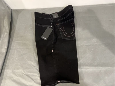 TRUE RELIGION RICKY SN 短裤 36 码黑色粉红色缝线全新 700516 — 第 1/4 张图片