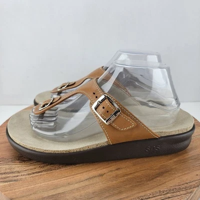 SAS Womens Size 10 Brown Sanibel Carmel Thong Leather Sandals NIB - Image 1 of 4