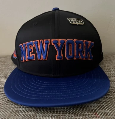 Prendedor satinado New Era NBA New York Knicks 9FIFTY naranja Snapback sombrero nuevo con etiquetas Foto 1 de 4