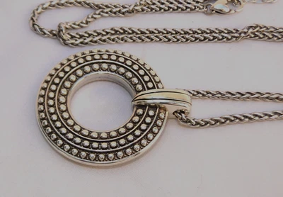 NWT Brighton Pretty Tough Silver Bold Ring Dot Reversible 28" Necklace $128 - Image 1 of 4