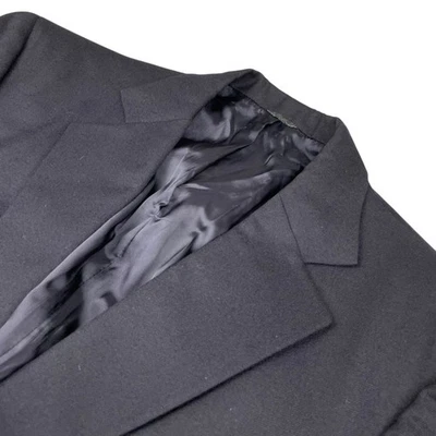 Blazer masculino vintage Dunhill Tailors lã flanela Bepsoke 2 botões azul marinho • 44R EUA - Imagem 1 de 4