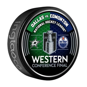 2025 Stanley Cup Playoffs Dueling Puck Dallas Stars / Edmonton Oilers Round 3 - Picture 1 of 2