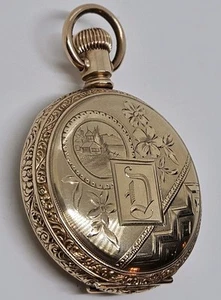 Antique Working 1896 ELGIN Ladies Gold G.F. Victorian Full Hunter Pocket Watch - Picture 1 of 24