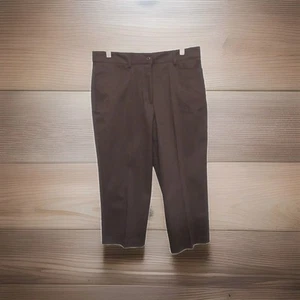 Sag HARBOR Capri Pants Women' Size 10Petite Brown Stretch. Zipper & Button New - Picture 1 of 6