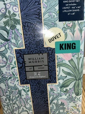 NWT WILLIAM MORRIS FLORAL WOODLAND WEEDS SUMMER KING SHAMS DUVET COVER SET RARE - Image 1 of 3