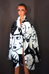 Donnybrook Picasso Vintage Kunstfelljacke ~ Atemberaubend! - Bild 1 von 22