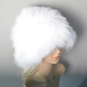 Hats Snow Women Genuine Warm Party Cap Plush Beanies Caps Real Fox Farm Fur - Picture 1 of 31