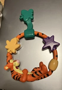 Vintage 90s Disney Fisher Price Tigger Baby Rattle Teething Ring - Picture 1 of 5