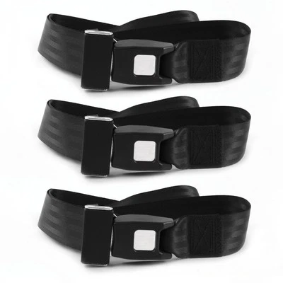 Ford Fairlane 1960 - 1961 Standard 2pt Black Lap Bench Seat Belt Kit - 3 Belts - Image 1 of 4