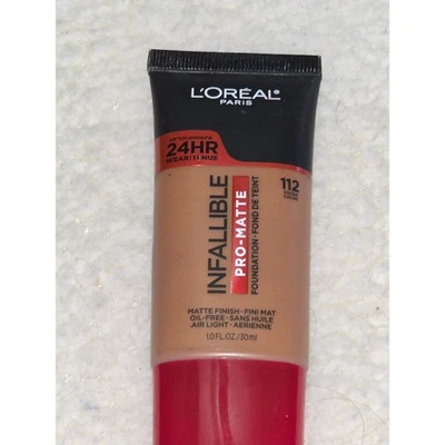 L'Oreal Infallible Pro-Matte Foundation 112 Cocoa Cacao 24HR Wear 1 fl oz - Image 1 of 4