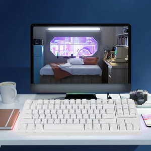 87 Keys 80% Mechanical Keyboard 2.4G Wireless BT 3.0 5.0 Type C Wired Blue S NEW - Afbeelding 1 van 12