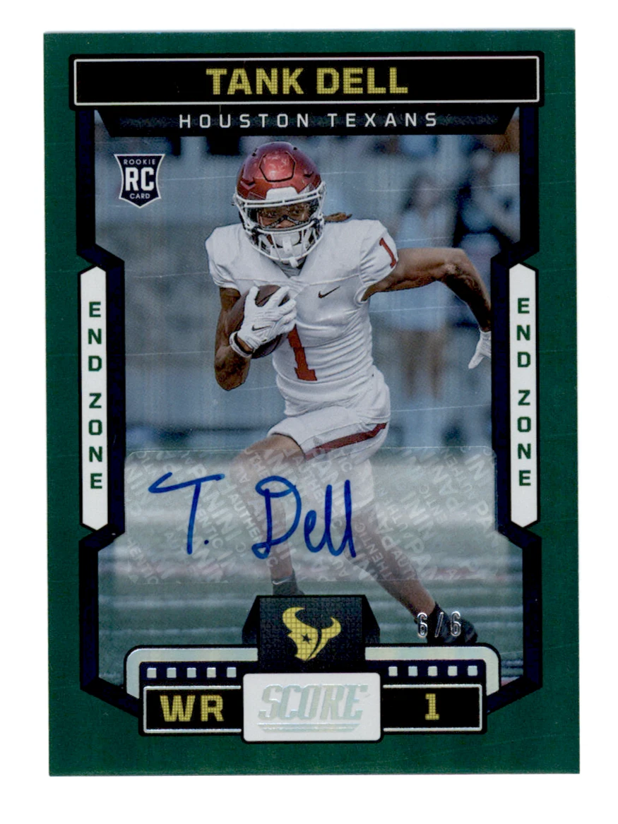 2023 Panini Score Tank Dell Green End Zone Auto Rookie RC 6/6 #353 Texans