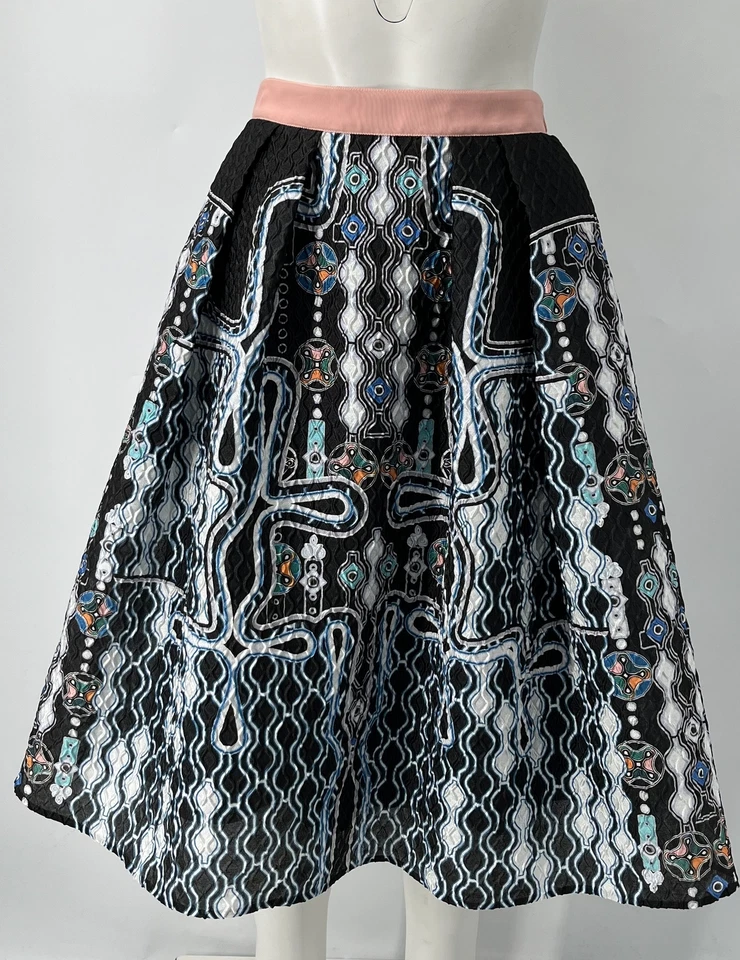 Peter Pilotto ALTERED Textured Abstract Print Multicolor Full Midi Skirt sz 8 - Image 1 of 4