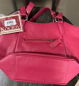 Red Koltov handbag, LOTS of Pockets, change pocket New With Tag - Picture 1 of 3
