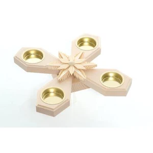 Adventsleuchter Kerzenhalter für 4 Kerzen Mittig mit Stern Ø24,5cm NEU Deko - Picture 1 of 2