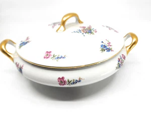 Ottimo pezzo da porzione Tureen degli anni '30 Limoges Cina coperto porcellana motivo floreale - Foto 1 di 6