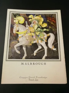 Menu paquebot FRANCE ♦ FRENCH LINE CGT ♦ 1974 ♦ MALBROUGH par MERCIER - Foto 1 di 3
