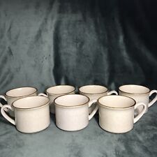 Cute Small Cups Stoneware Japan brown mugs Cottage Core Beige With Dots