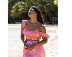Top recortado Tiare Hawaii Hollie rosa humo coral talla única 13162 - Imagen 1 de 4