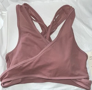 NWT Fabletics Faye Medium Impact Sports Bra Mauve Large - Picture 1 of 3