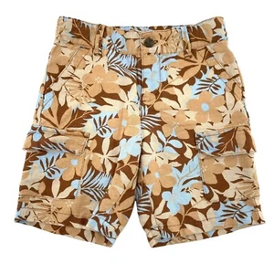 Janie and Jack Linen Blend Tropical Adjustable Waist Cargo Shorts Boys size 5 - Picture 1 of 6