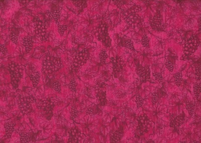 Tela de edredón 100 % algodón 47 pulgadas M'Liss VINO AMOUR rojo sobre uvas rojas PIEZA Foto 1 de 2