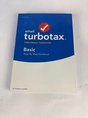 New Sealed TurboTax Basic 2018 Federal Returns Federal E File CD ROM - Image 1 of 3