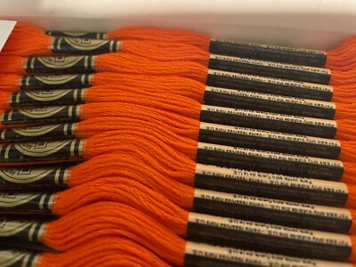 DMC 25 Mouline Special 608 Burnt Orange Box Of 12 ~ Embroidery Floss ~ Art 117 - Image 1 of 4