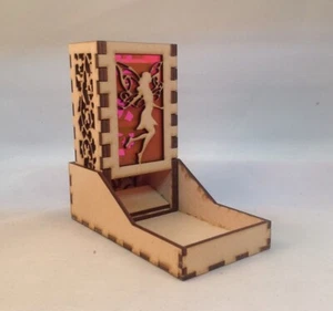 Fee Würfelturm und Tablett Neon Pink Acryl Fenster KOMPAKTES DESIGN Lasergeschnitten MDF - Bild 1 von 6