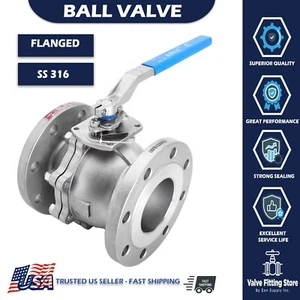 ANIX 1 1/4" SS RF Flanged End Ball Valve Class 150 FireSafe CF8M Stainless Steel - Picture 1 of 2