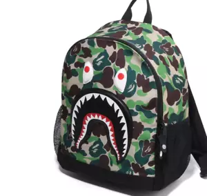 BAPE ABC CAMO SHARK DAYPACK bathing ape new in hand backpack green - Picture 1 of 9