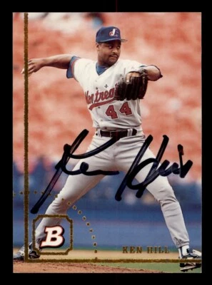 SIGNED 1994 BOWMAN #444 KEN HILL AUTOGRAPH MONTREAL EXPOS - Image 1 of 2