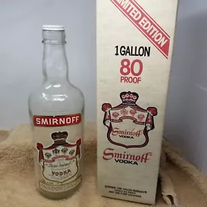 VTG Smirnoff Vodka 1 Gallon Glass Bottle w/ Box 1979 NO PUMP Good Shape - Picture 1 of 9
