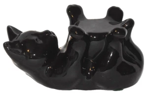 Vintage Haeger Pottery Black Cat Plant Stand Planter Fish Bowl Holder - Picture 1 of 7