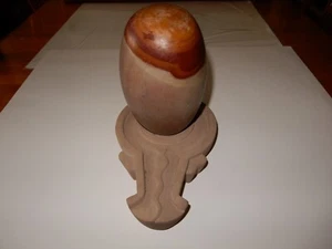 SHIVA GANGES LINGAM YONI STONE BASE VINTAGE LINGAM 7 1/2"X4 3/4" BASE 10"X 7" - Picture 1 of 4