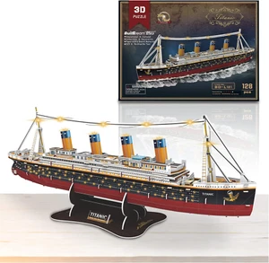3D LED Titanic Toys Puzzle for Adults to Build, Large Desk Decoration Titanic Mo - Picture 1 of 12