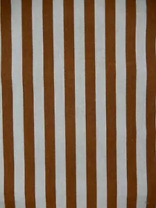 Ombrellone? Tessuto a righe tessuto da esterno. Marrone e tortora. 31 1/4" x 57". F-259 - Foto 1 di 5