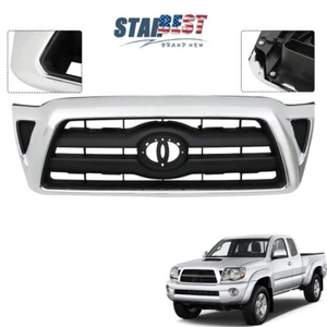 For 2005-2011 Toyota Tacoma Front Grille Chrome Shell with Black Grill Plastic - Picture 1 of 19